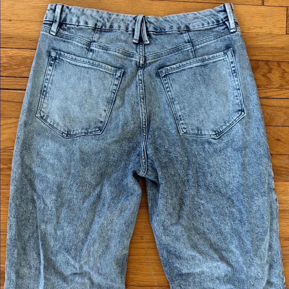 Good American Good 90s High Rise Straight Leg Jeans 8 29 Stretch Relaxed Baggy - Picture 12 of 14